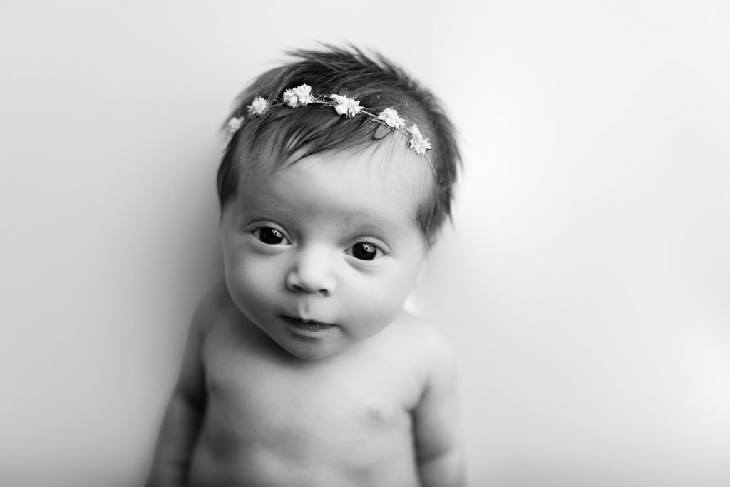 newborn baby photo black and white