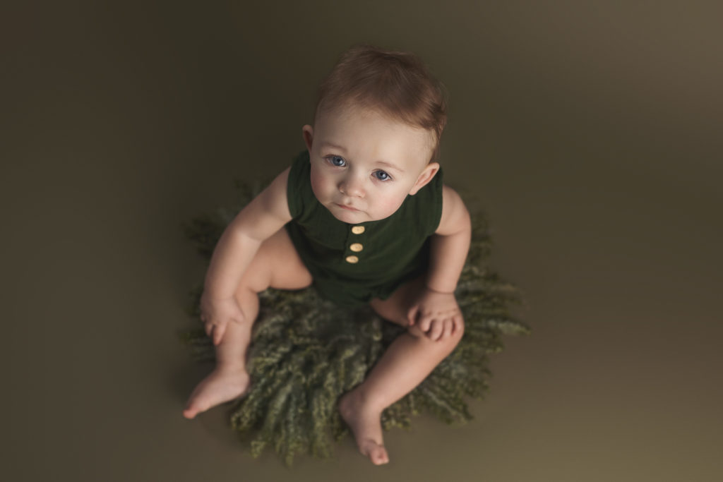 baby boy photoshoot 1st birthday olive green